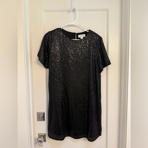 Velvet by Graham & Spencer Shimmering Black Mini Dress